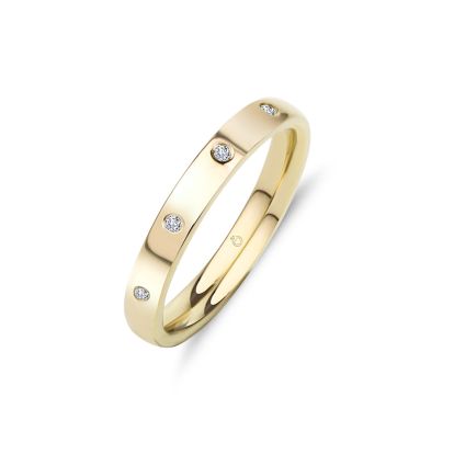 Memoire-Ring/Vorsteckring klassisch | vollumfasst mit Diamanten | 0,10 ct. | tw/si