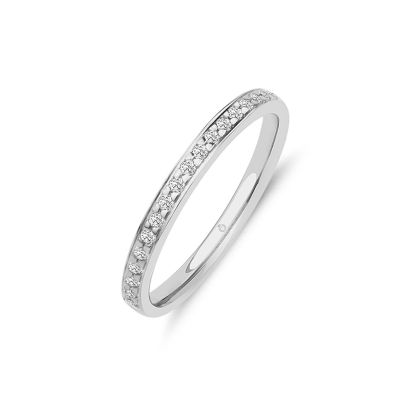 Memoire-Ring/Vorsteckring günstig | halbausgefasst mit Diamanten | 0,20 ct. | tw/si