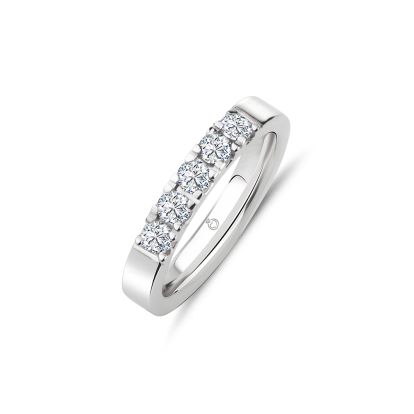 Memoire-Ring/Vorsteckring | mit 5 Diamanten | 0,50 ct. | tw/si